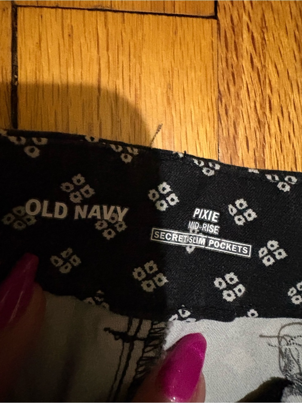 Old Navy Navy Blue Geometric Pull-On Leggings - Picture 2 of 2